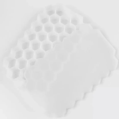 Bac à glaçons en silicone réutilisable 37 compartiments en nid d'abeilles White