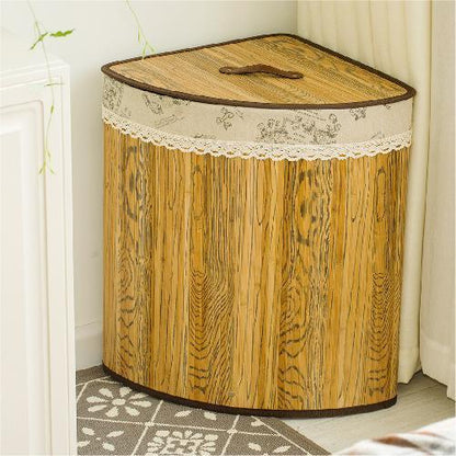 Bac à Linge en Bambou d'Angle Oak
