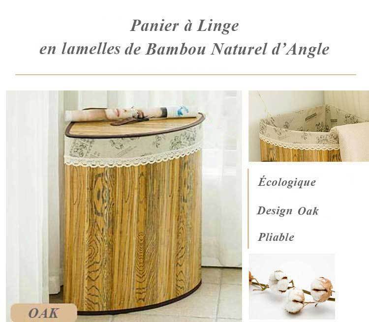 Bac à Linge en Bambou d'Angle Oak