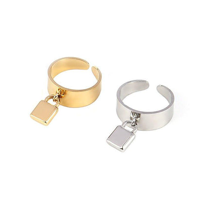 Bague pendentif cadenas plaqué or / argent - MonPendentif
