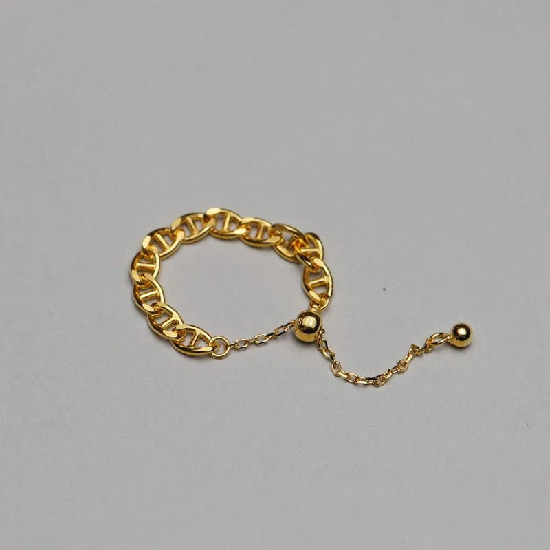 Bague pendentif chaîne marine réglable