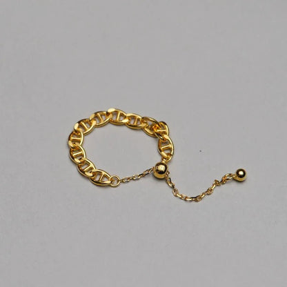 Bague pendentif chaîne marine réglable