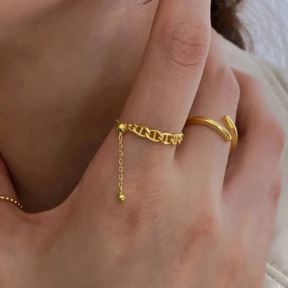 Bague pendentif chaîne marine réglable