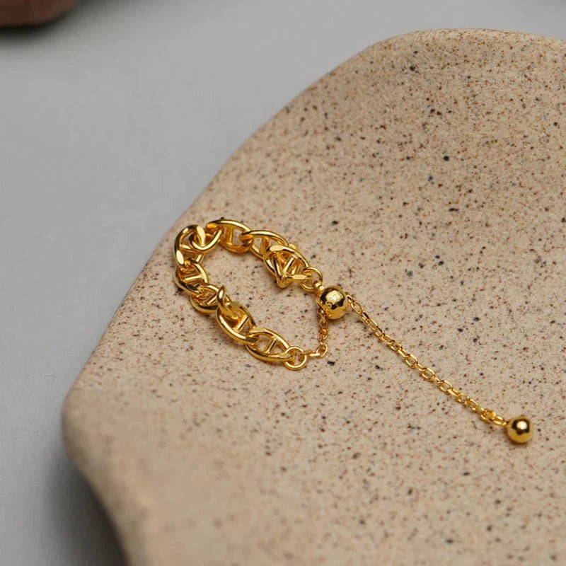 Bague pendentif chaîne marine réglable