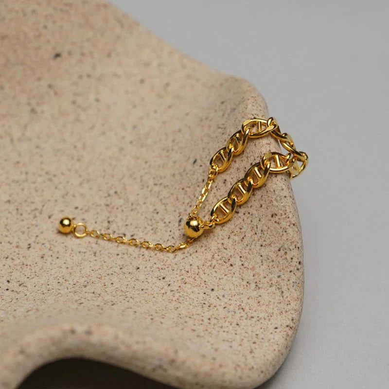 Bague pendentif chaîne marine réglable