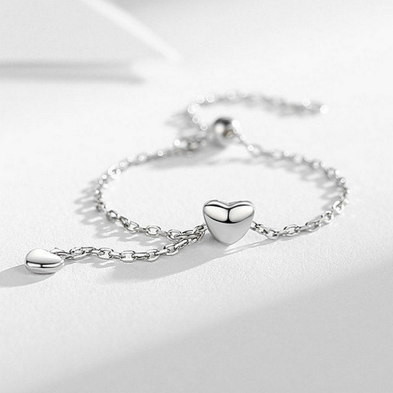 Bague pendentif chaîne réglable cœurs
