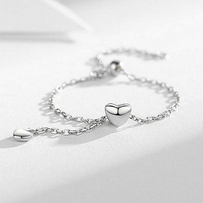 Bague pendentif chaîne réglable cœurs