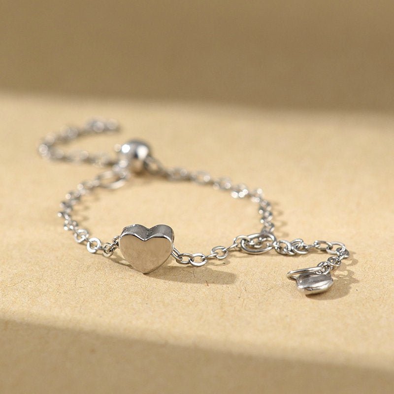 Bague pendentif chaîne réglable cœurs