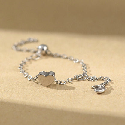 Bague pendentif chaîne réglable cœurs