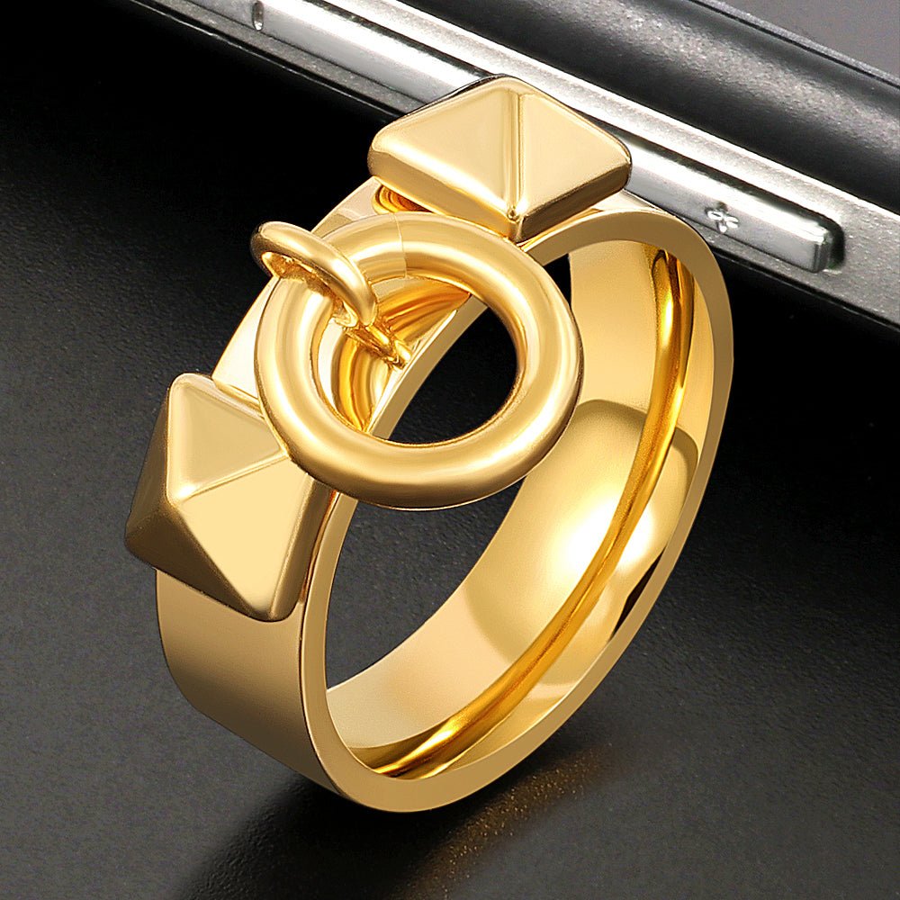 Bague pendentif clous anneau plaqué argent / or / or rose - MonPendentif