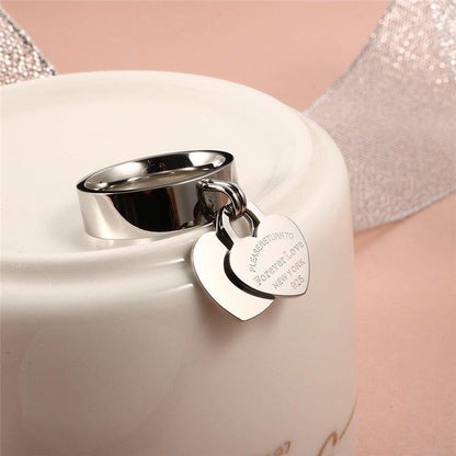 Bague pendentif coeur plaqué argent / or / or rose - MonPendentif
