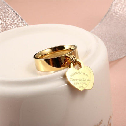 Bague pendentif coeur plaqué argent / or / or rose - MonPendentif