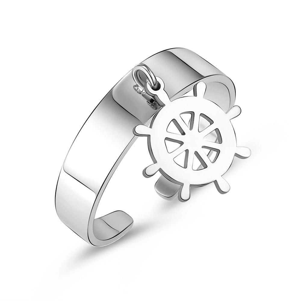 Bague pendentif gouvernail - MonPendentif