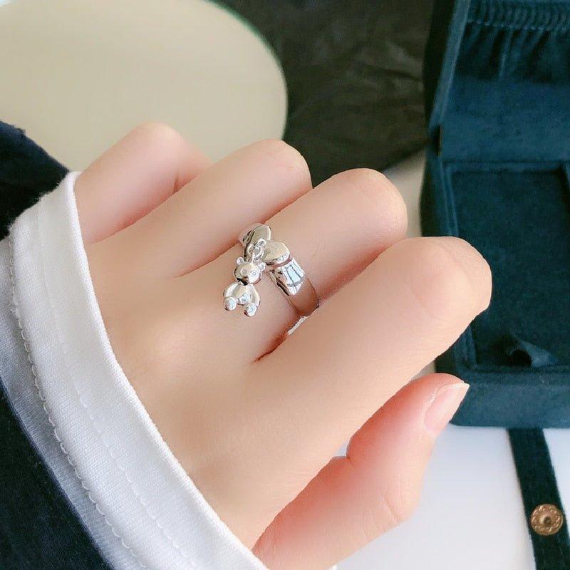 Bague pendentif ourson argent - MonPendentif