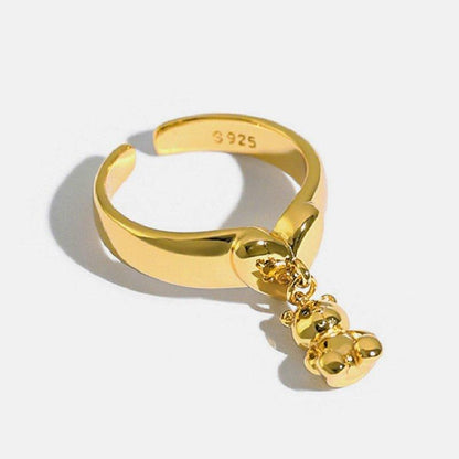 Bague pendentif ourson or