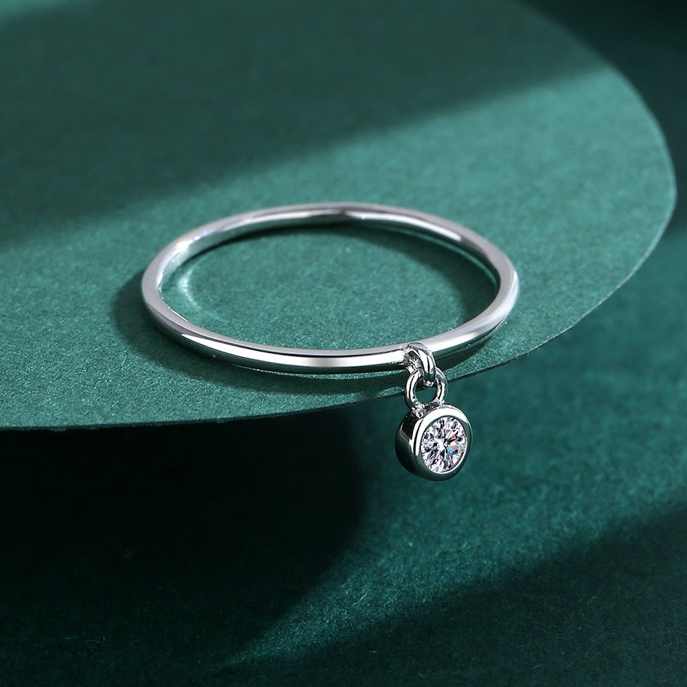 Bague pendentif rond diamant argent sterling 925