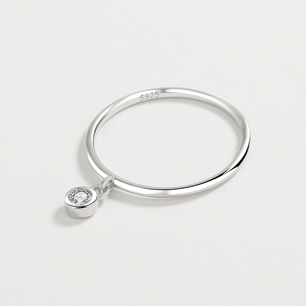 Bague pendentif rond diamant argent sterling 925 - MonPendentif