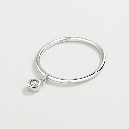 Bague pendentif rond diamant argent sterling 925 - MonPendentif