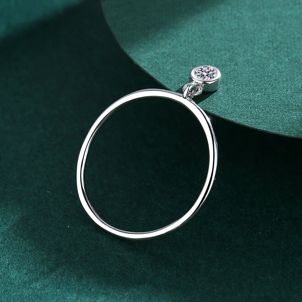 Bague pendentif rond diamant argent sterling 925