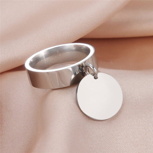 Bague pendentif rond plaqué argent / or