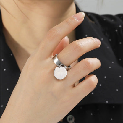 Bague pendentif rond plaqué argent / or