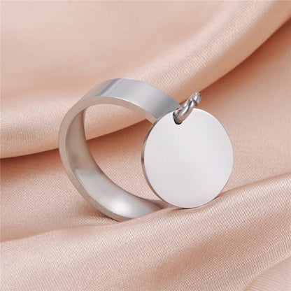 Bague pendentif rond plaqué argent / or