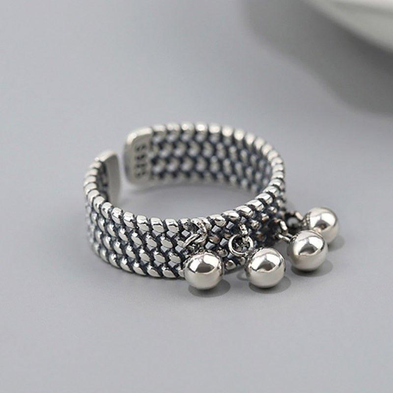 Bague pendentif vintage à perles