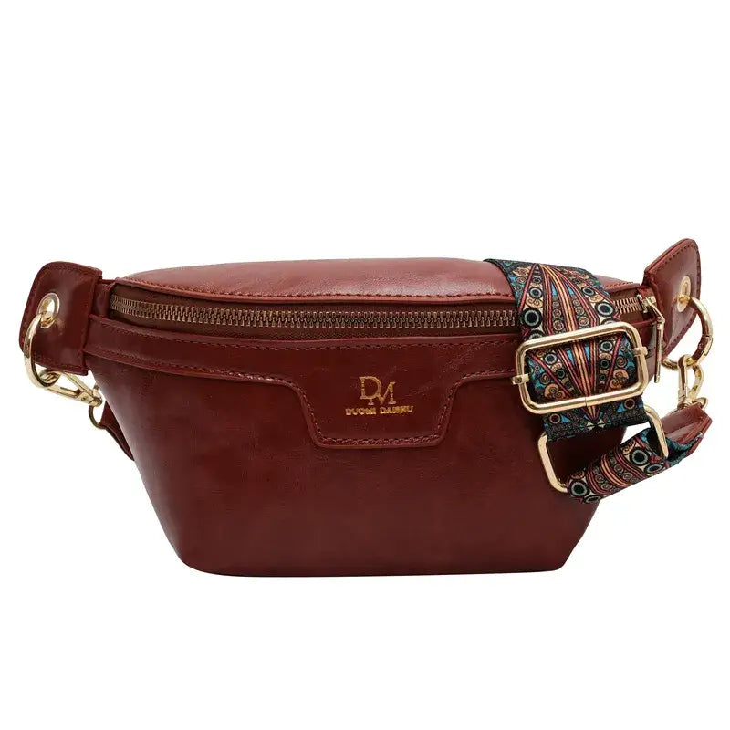 Banane en cuir pour femme de couleur marron