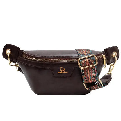 Banane en cuir pour femme de couleur marron foncé