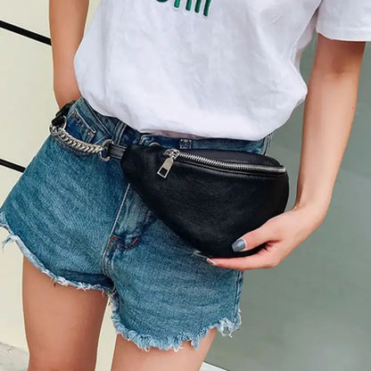 Banane Noir Femme avec Chaîne