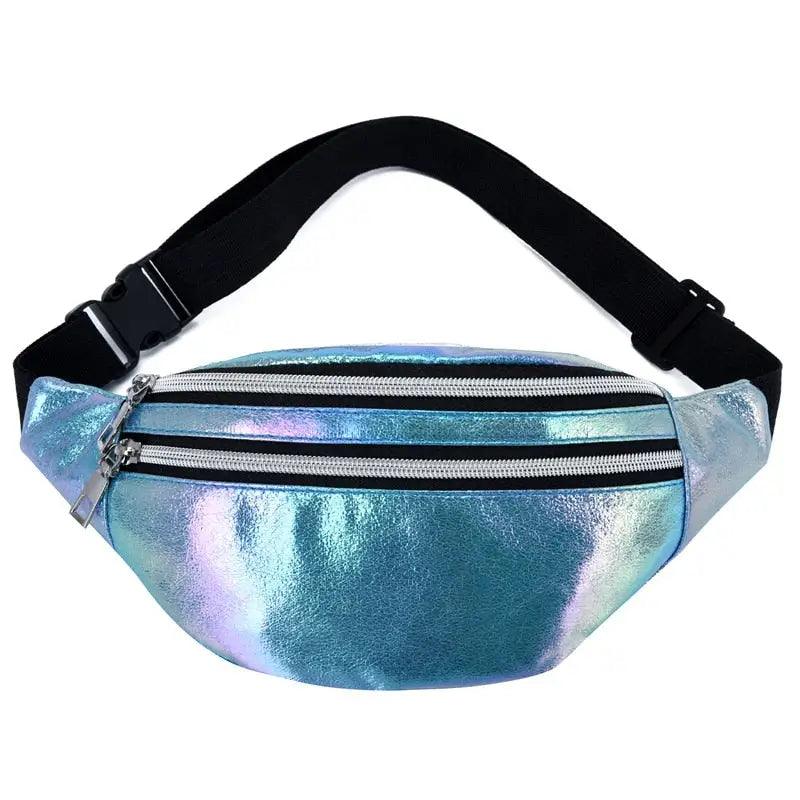 Banane Sac Holographique Bleu