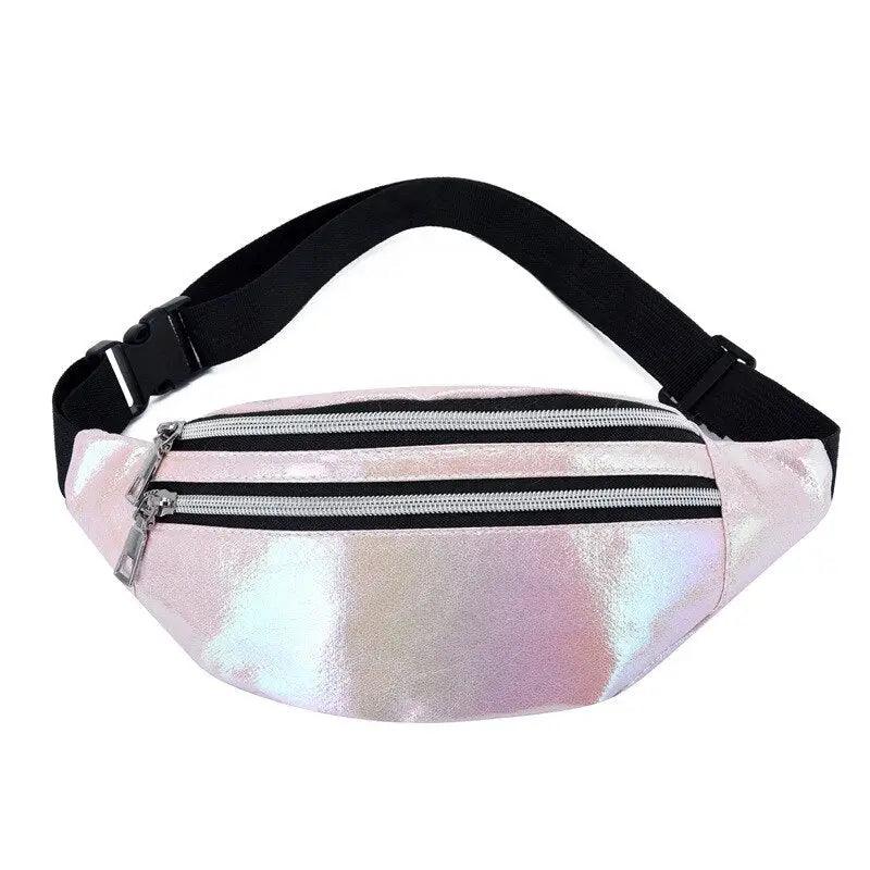 Banane Sac Holographique Rose