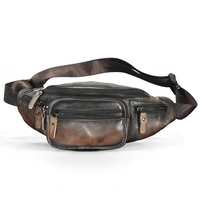 Banane Sac Homme Cuir Marron foncé