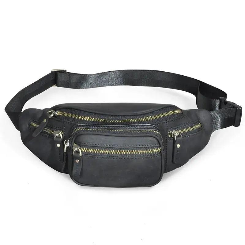 Banane Sac Homme Cuir Noir