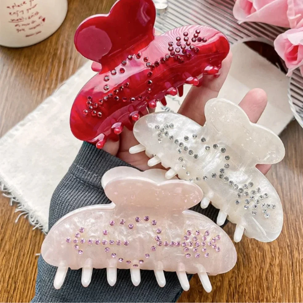 Barrette flèche et cœur en strass