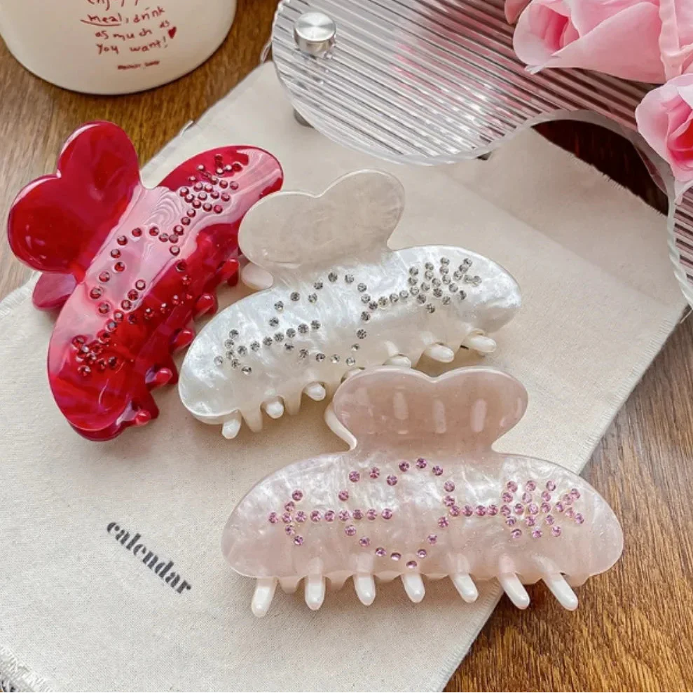 Barrette flèche et cœur en strass