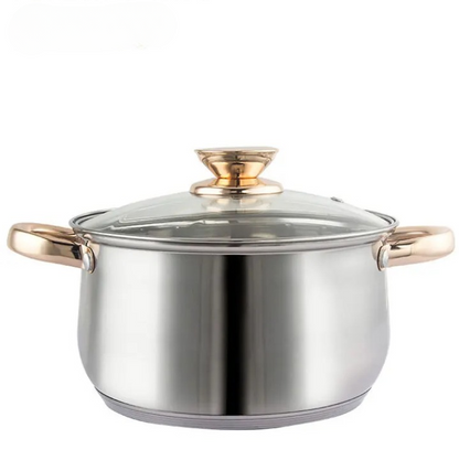 Batterie de Cuisine Inox avec Couvercles en Verre