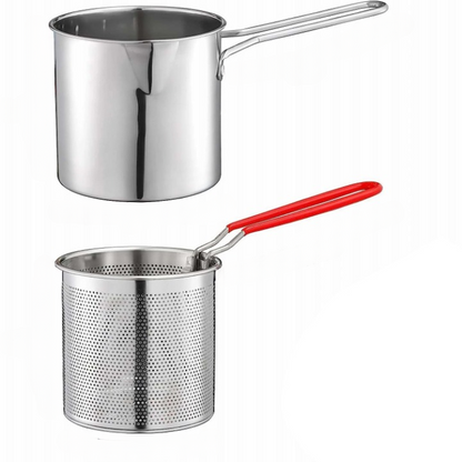 Batterie de Cuisine Inox de Style Friteuse avec Passoire