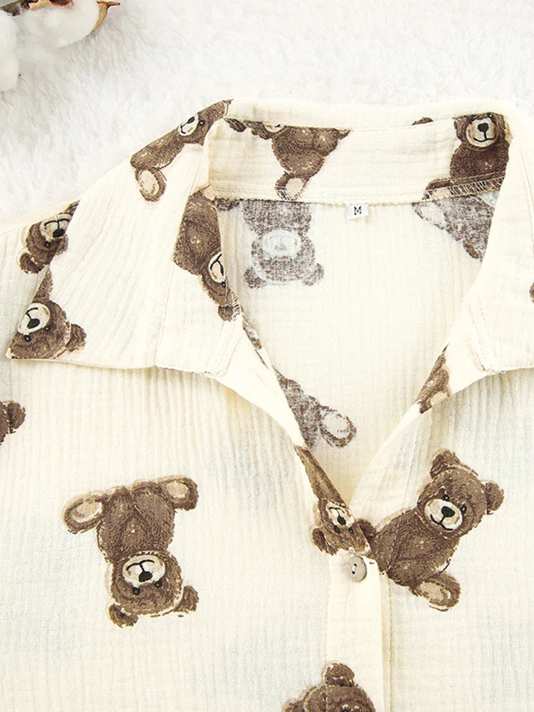 Beau Pyjama Pour Femme En Coton "Ourson"