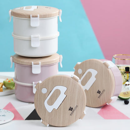 Bento Inox Rond Rose Compartiments