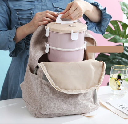 Bento Inox Rond Rose Compartiments