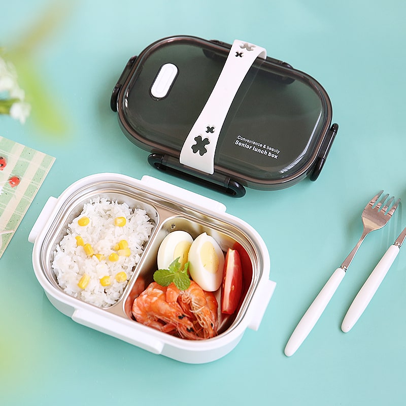 Bento Japonais Inox Blanc