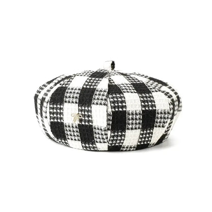 Béret Femme Coton à Carreaux - La Maison du Chapeau