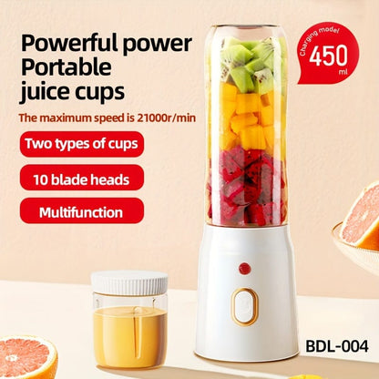 Blender Multifonction USB Rechargeable : Juicer Fruits, Légumes, Glace, Smoothie White