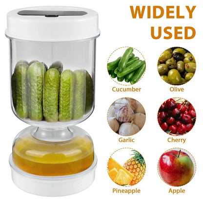 Bocal à Pickles avec Fourchettes - Distributeur de Pickles et Olives - Contenant de Concombre pour Cuisine