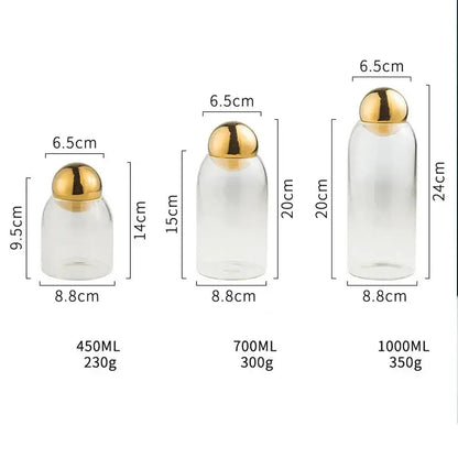 Bocal en Verre Doré