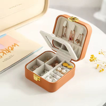 Boite à bijoux de voyage fleur avec miroir