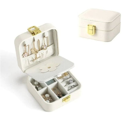 Boite à bijoux de voyage fleur avec miroir