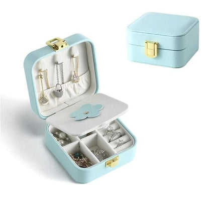 Boite à bijoux de voyage fleur avec miroir
