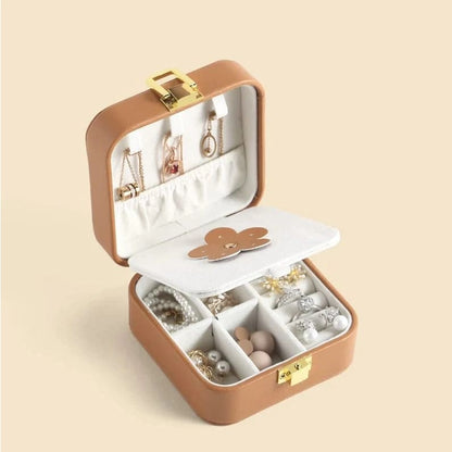 Boite à bijoux de voyage fleur avec miroir